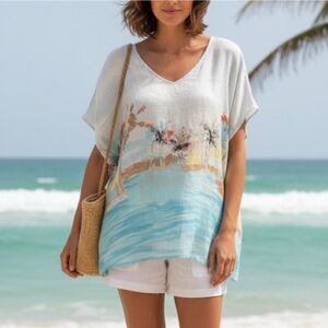 Chicos Linen Poncho